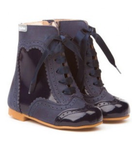 Girl's Patent Leather Boots navy 1000