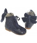 Gir's Patent Leather boots with Glitter navy 4956
