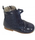 Girls Patent boots with Glitter navy 4956