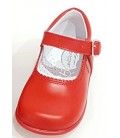 457 Zapato de niña en piel rojo