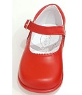 457 Zapato de niña en piel rojo