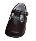 T-bar Boys shoes in leather brown 463
