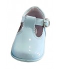 T-bar Boys shoes in patent blue