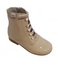 Patent leather boots camel
