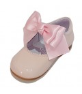 Mary Jane patent leather 4199 pink with Chantelle bow