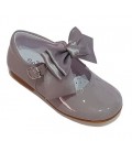 Mary Jane patent leather 4199 grey with Chantelle bow