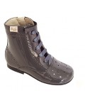 Girls Patent leather boots dark grey 4253