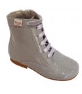 Girls Patent boots light grey 4253