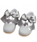 Mary Jane patent leather 4199 grey with Julieta bow