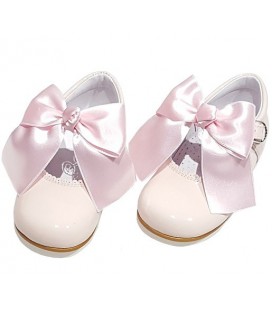 Mary Jane patent leather 4199 pink with Julieta bow