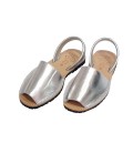 Avarca in leather silver adults