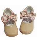 Girls shoes with bow camel 457