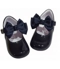 Girls shoes with bow navy 457