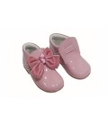 Patent Baby boots with velvet bow 5161