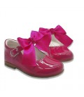 Mary Jane patent leather 4199 bright pink with Chantelle bow