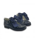 Mary Jane patent leather 4199 navy with Chantelle bow