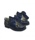 Mary Jane patent leather 4199 navy with Julieta bow