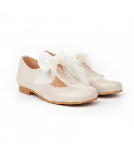 Girls shoes Ballerina with Tul bow 1392 beig