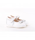 Leather Mary Jane Angelitos with velcro 615 white
